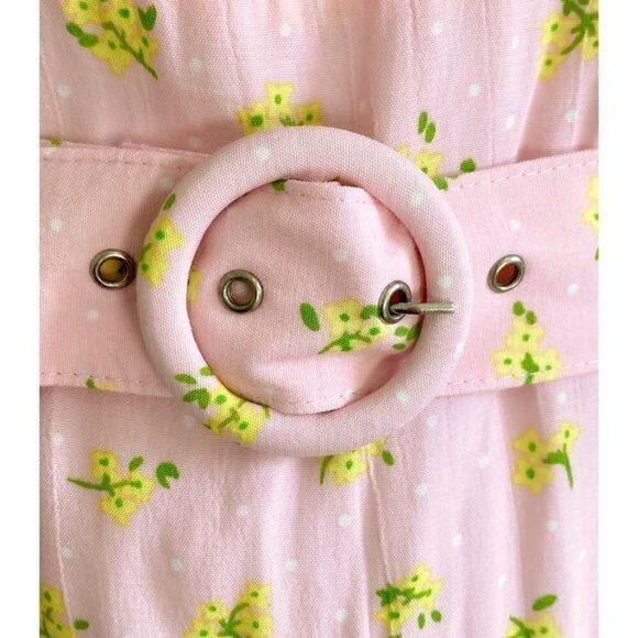 Faithfull The Brand Pink Mid‎ Summer Floral Mini Dress, Size 8 - Picture 7 of 13